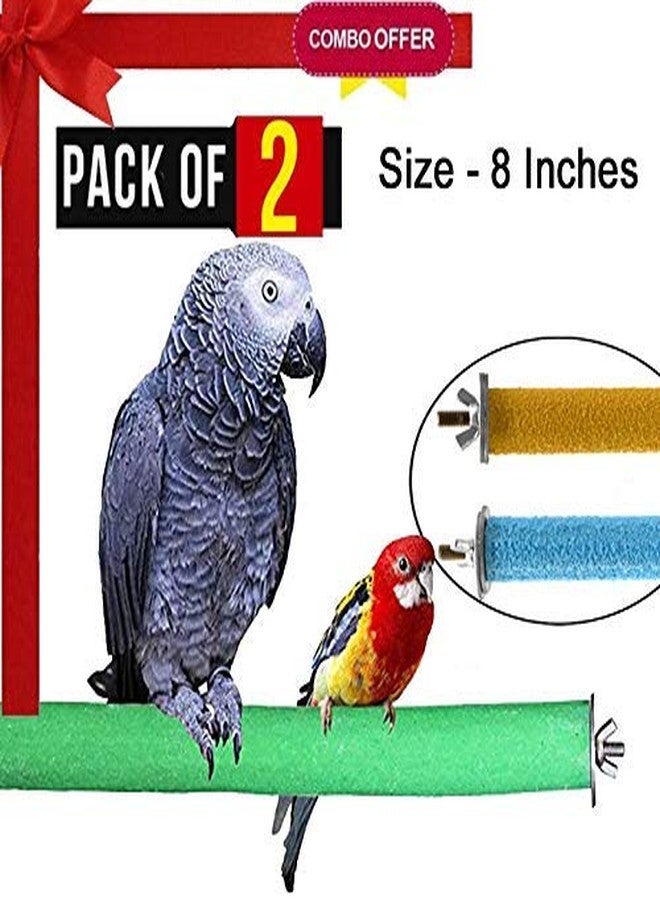 Western Era Set of 2 Safe Wooden Sand Perch/Stand/Toy for Birds (Light Weight) (Size - 8") - Image 2